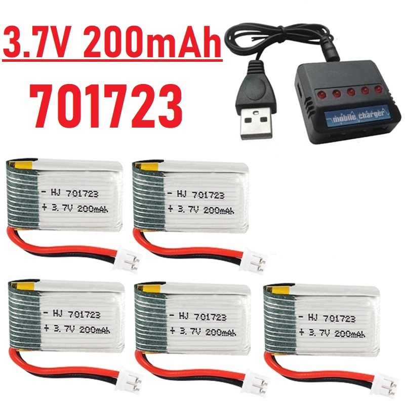 Balance Charger Rc - Bateria Lipo 3.7V 200mAh com Carregador