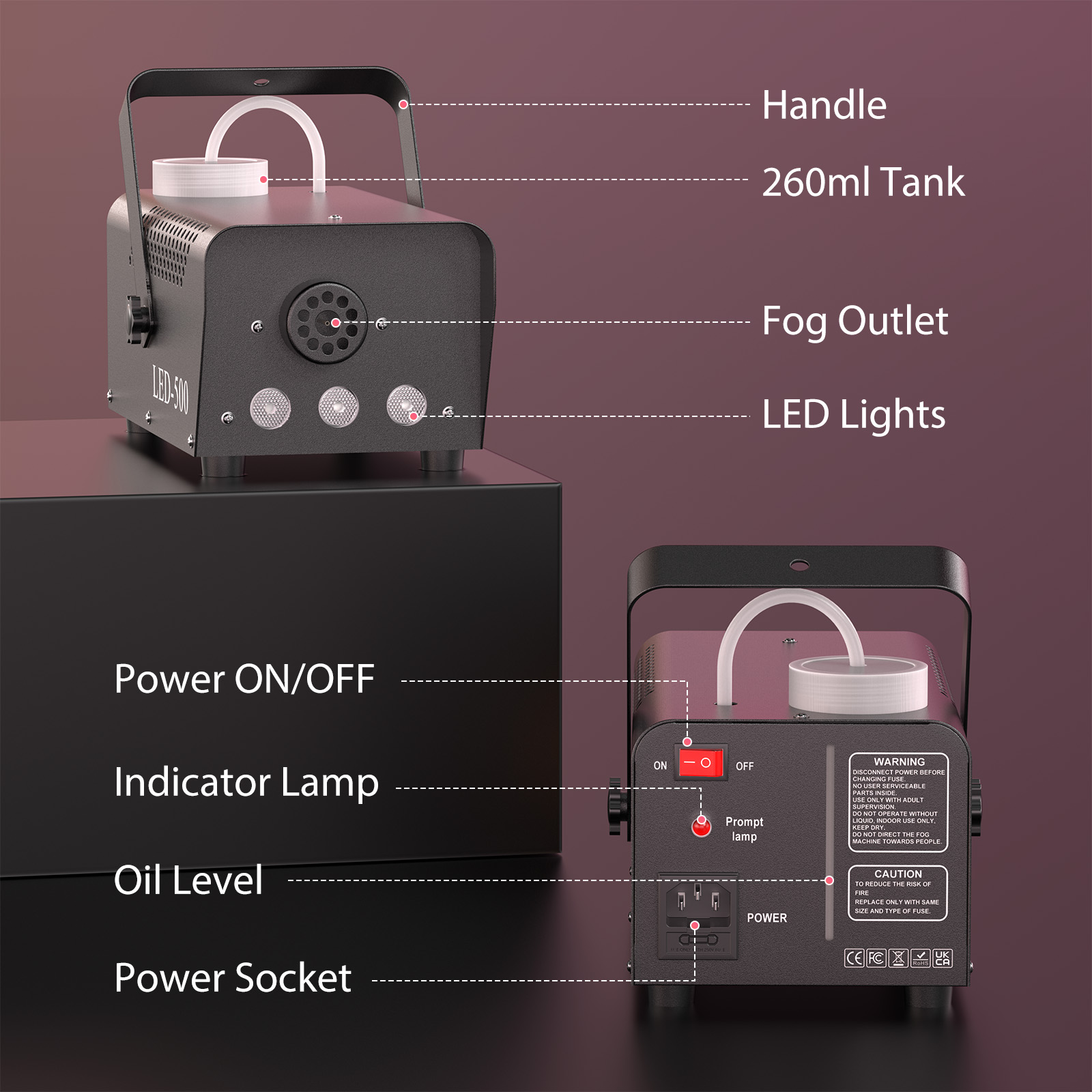 Máquina de fumaça U'King 500W  - Smoke Stopper avaliação e preço